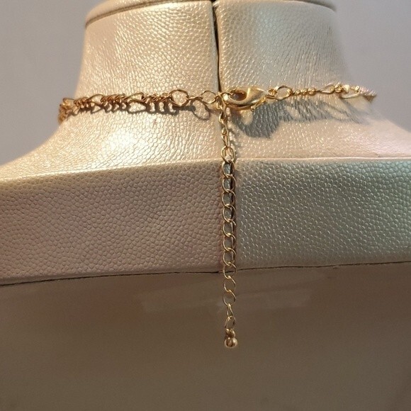 Eighties Vintage‎ Gold Beaded Rhinestone Statement Necklace - Picture 2 of 2